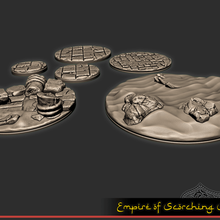empire scorching sands - round bases part 2 game toy accessories warhammer 40k wargame rpg pathfinder miniature dungeons dragons dnd base age sigmar 3d print model - Mito3D