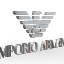 emporio armani logo fashion boutique brand clothing design model shop store character emblem style models symbol luxury accessories moda stylish trend logotipe logotype print printable 3d print model - Mito3D