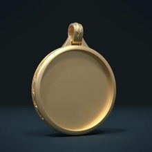 vazio pingente jóias ouro folhas ornamento rodada nada 3d print model - Mito3D