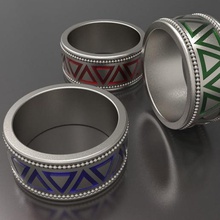 Emaille-ring Schmuck Herren Ringe bedruckbar ist design Farben Schmelz Perlen Mode appaerl Silber engagement ring diamond gold Hochzeit 3d print model - Mito3D