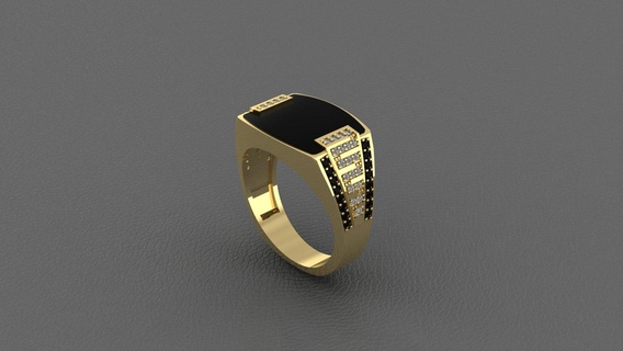 enameled man's ring Jewelry rings 3d print model - Mito3D