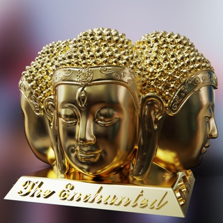 enchanted buddha Art enlightened 4 head headed 3rd eye art peace wisdom knowledge death house statue sculpture hindu god mind mental 3d print model - Mito3D