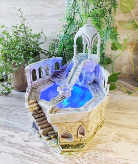 encantado jardim ruínas flor Panela decoração água fonte plantar cenário arquitetura antigo terreno vaso jogos Primavera temperamento fantasia árabe fada 3d print model - Mito3D