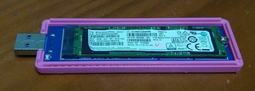 Gehege USB 30 nvme ssd m2 Adapter 3d print model - Mito3D