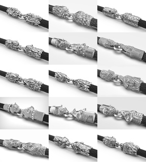 fin pièces bracelets 3 mm animaux bijoux pendentif or argent bracelet Collier chaîne tresse 3d print model - Mito3D