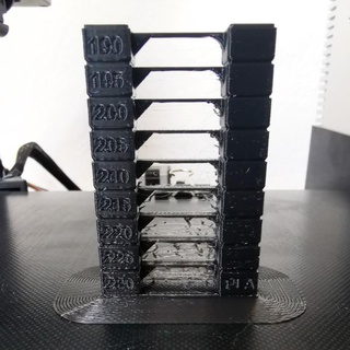 ender 3 pla temp tower bltouch + brim ender 3 heattest heattower temp test temperature test temperature tower 3d printing tests  3d print model - Mito3D