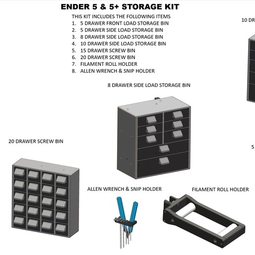 ender 5 & storage kit tool 3D print model - Mito3D