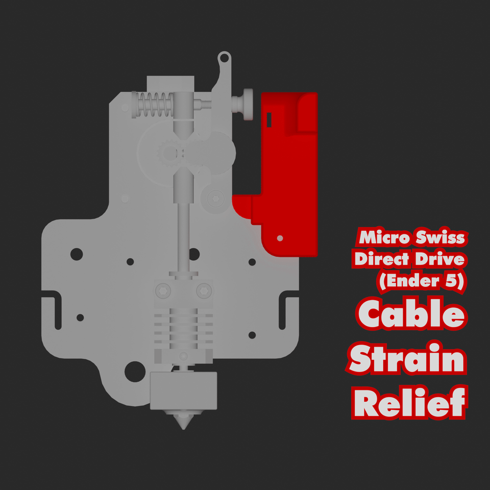 ender 5 micro swiss direct drive cable strain relief management creality pro freecad dd 3D print model - Mito3D