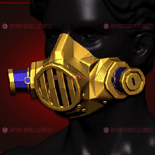 enforcer maschera lega leggende arcano cosplay gioco lol polizia soldato 3d print model - Mito3D