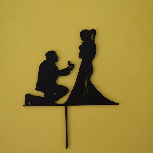 Engagement Kuchen Topper 3D print model - Mito3D