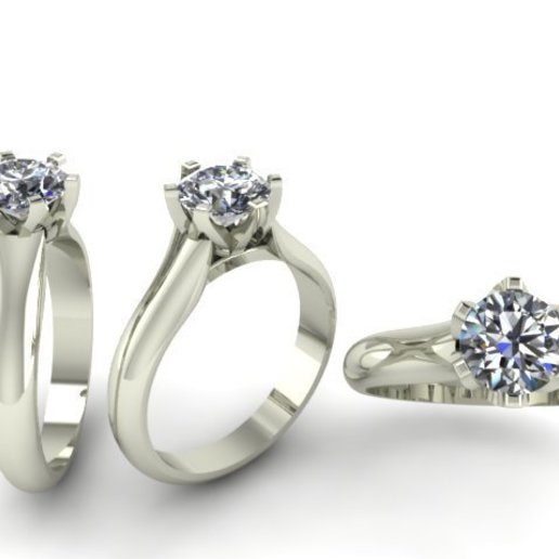 engagement ring jewelry diamond 3D print model - Mito3D