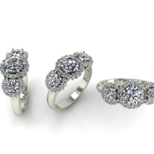 anel de noivado jóias diamantes 3D print model - Mito3D