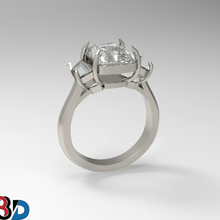 anillo de compromiso la joyería los anillos prendas vestir moda el platino brillante banda piedras preciosas 3 joya diamante cuarzos imprimible oro plata boda precioso 3d print model - Mito3D