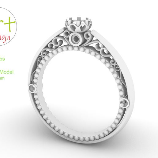 engagement ring jewelry silver dimond 8 march womens bride 3D print model - Mito3D