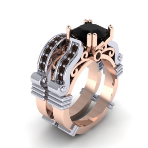 anillo de compromiso la joyería boda banda 3D print model - Mito3D