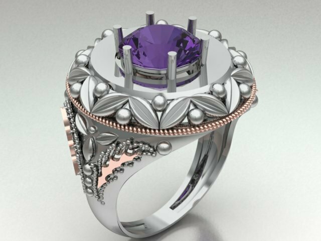 Fidanzamento squillare fiore nozze argento oro donne bellezza moda lusso rinoceronte gioielleria anelli 3D print model - Mito3D