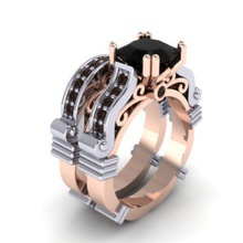 anillo de compromiso la joyería boda banda 3d print model - Mito3D