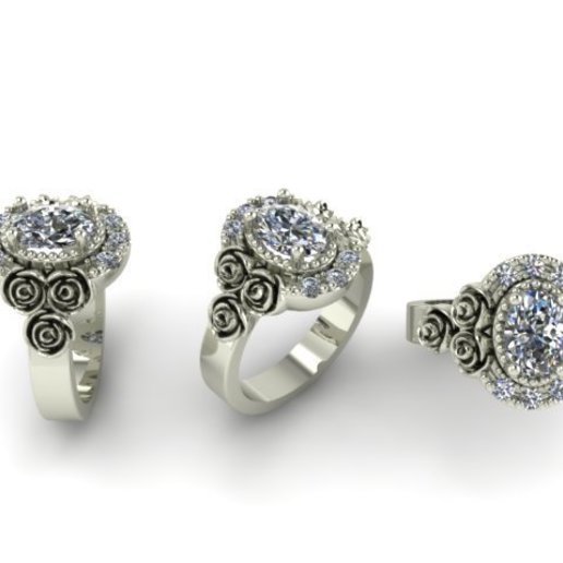 anillo de compromiso la joyería los diamantes 3D print model - Mito3D