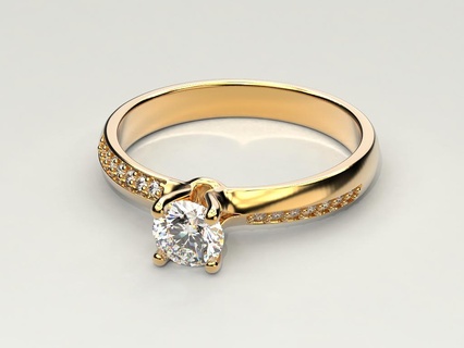 compromiso anillo 19 mujer joyería joya impresión 3dprinted imprimible diseño dorado Moda oro prototipos plata Boda Diamante 3d print model - Mito3D