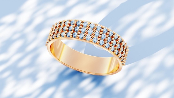 noivado anel 60gems joalheria ouro preenchidas argolas 14k Casamento 3d print model - Mito3D