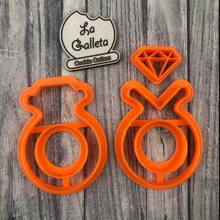 engagement ring 8 cm cutter cookies pastry shop cookie cutting mass masses cake cupcakes diy cutters porcelain ceramics clay fondant bakery wedding marriage 3d print model - Mito3D