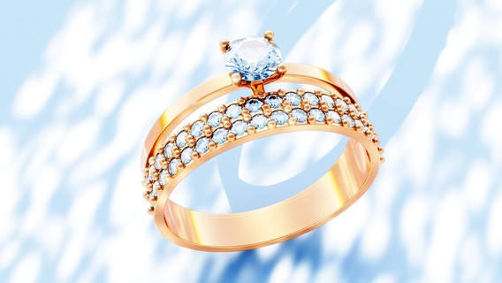 Engagement Ring Diamant 045ct Schmuck Gold gefüllt Ringe 14k Hochzeit 3d print model - Mito3D