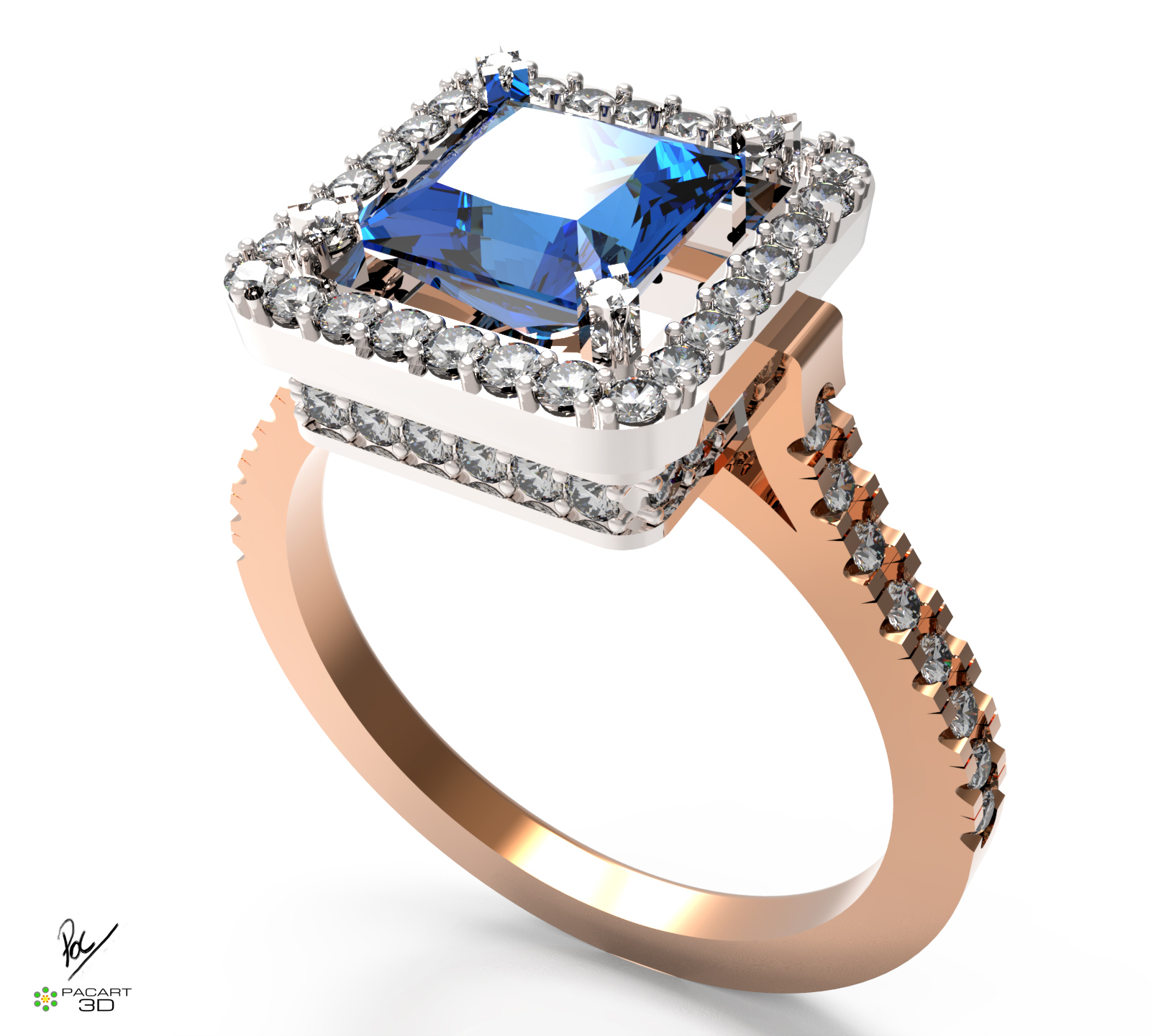 compromiso anillo piedras preciosas partes Boda joyería joya multa pizca diamantes diamante 3D print model - Mito3D