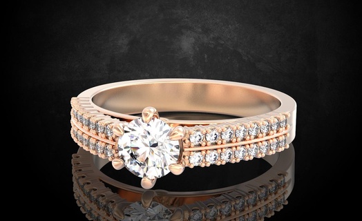 compromiso anillo piedras amable 258 3dprinted diseño Moda oro dorado joya joyería impresión imprimible prototipos anillos plata 3d print model - Mito3D