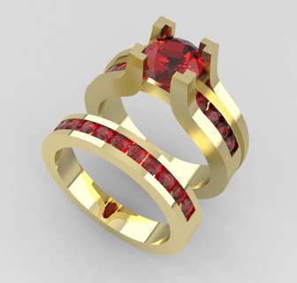 engagement rings ring press size 7 commitment tread woman love marriage stones 3d print model - Mito3D