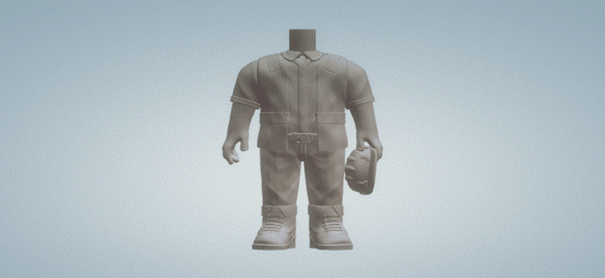 engineer body funko pop man art custom male 3d print model - Mito3D
