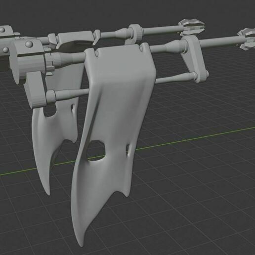 engines war - lance pendant pose 2 loyalist medieval robots wargames mech battlesuit 28mm flag weapon attachment robot hammer 3D print model - Mito3D