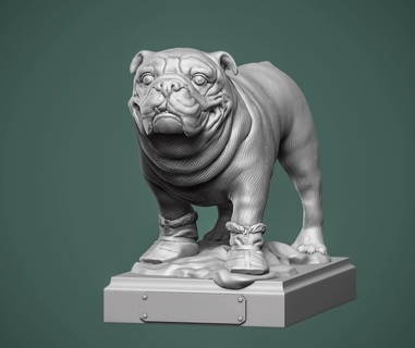 Inglês buldogue cão animal escultura miniatura estatueta fofa 3d print model - Mito3D