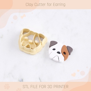 english bulldog dog polymer clay cutter tools earring animal pomeranian poodle labrador pit bull 3d print model - Mito3D