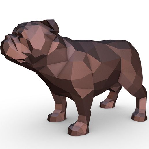 ingilizce bulldog şekil 3D print model - Mito3D