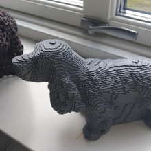 english cocker spaniel sylvester game dog voronoi voxel animals 3d print model - Mito3D