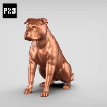 Anglais Staffordshire v2 art chien animal jouet compagnie figurines 3d print model - Mito3D