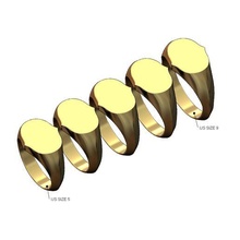 grabable curvo abultado sello anillo tamaños 5to9 3d impresión modelo joyería joya espacio redondeado imprimible oro plata libra esterlina Moda 3d print model - Mito3D