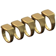 gravável geométrico retangular sinete 3d impressão modelo anel joalheria imprimível ouro prata esterlina homens menring moda jóias luxo moderno clássico minimalista simples gravação 3d print model - Mito3D
