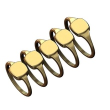grabable cuadrado amortiguar sello anillo 3d impresión modelo joyería joya imprimible oro plata libra esterlina hombres menring Moda lujo moderno clásico minimalista 3d print model - Mito3D
