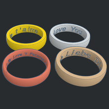 engraved rings love 3d print model - Mito3D
