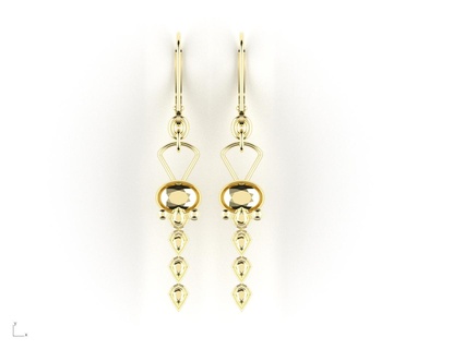 enigma orecchini fascino orecchino oro design Smeraldo 3d print model - Mito3D