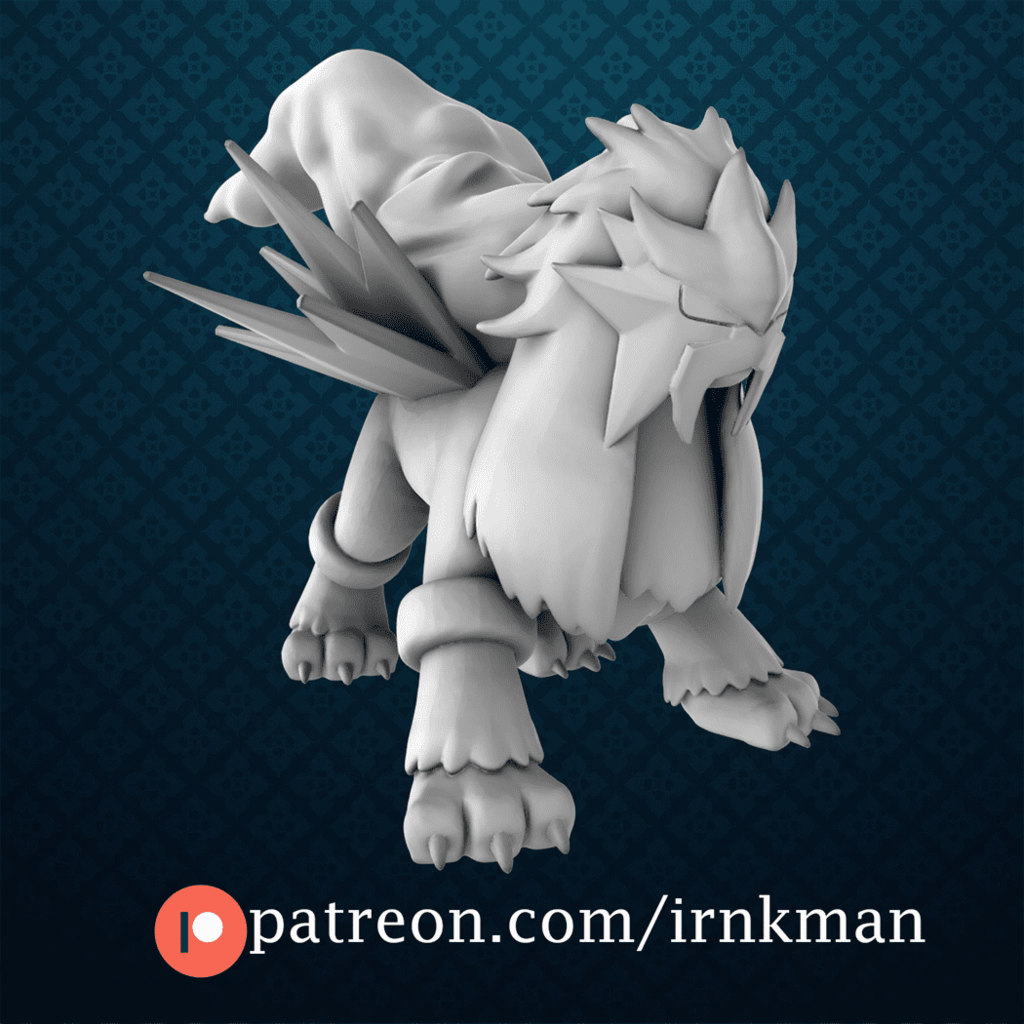 entei pokemon 35mm escala serie anime jrpg nintendo rpg juguete 3D print model - Mito3D