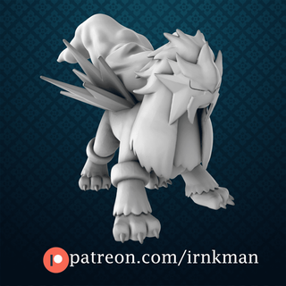 entei pokemon 35mm escala serie anime jrpg nintendo rpg juguete 3d print model - Mito3D