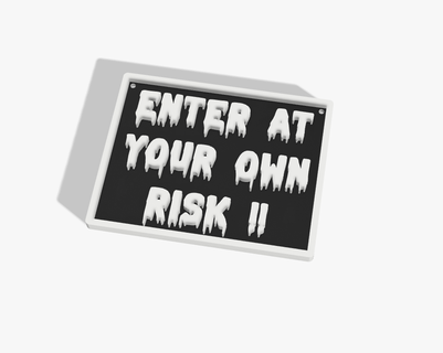 enter risk Various shield saying rocky horror 3d print model - Mito3D