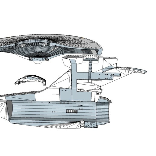 Unternehmen 1701 beleuchtbar scifi startek starshipprint druckbar illumibale 3D print model - Mito3D