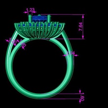entourage ring digital diamond jewelry 3d model print stl files file 3dprint 14k 3d print model - Mito3D