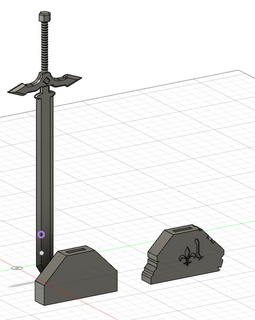 épée chevalier socle soutiens soutien base bataille Chevalier diorama modèle afficher 3d print model - Mito3D