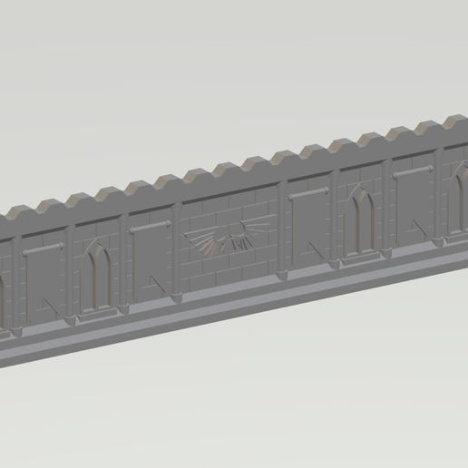 épico 40 000 fortaleza parede 40k gótico terreno martelo guerra 3D print model - Mito3D