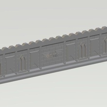 epic 40 000 fortress wall 40k gothic terrain warhammer 3d print model - Mito3D
