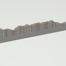 epic 40k scale ruin wall 1 gothic terrain 3d print model - Mito3D